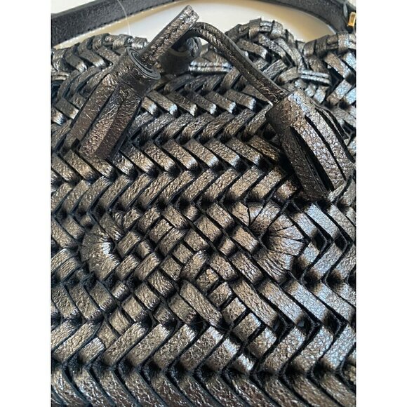 Anya Hindmarch Neeson Drawstring Micro Bag Leather Anthracite Bucket Crossbody - Picture 13 of 15